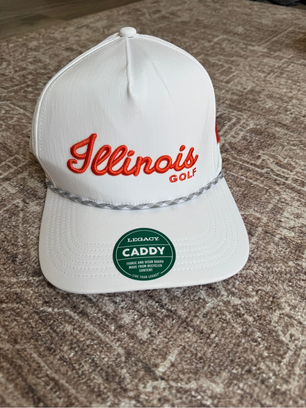 Legacy White Cap with Green Logo Tab